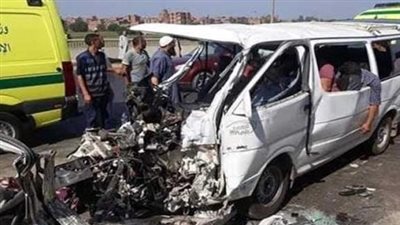 حادث طريق مصر إسكندرية الصحراوي.. إصابة 5 أشخاص إثر تصادم سيارتين