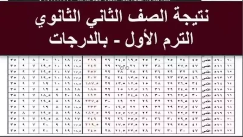 نتيجة الصف الثاني