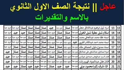 ظهرت نتيجة الصف الأول الثانوي بالاسم ورقم الجلوس الآن