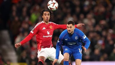 الدوري الأوروبي| مانشستر يونايتد يهيمن على الشوط الأول أمام رينجرز رغم التعادل السلبي