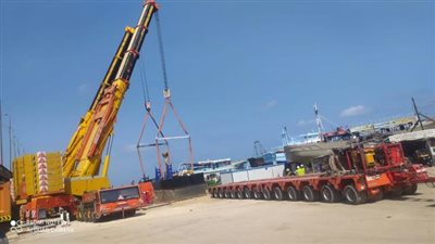 نقل الكراكة تحيا مصر من بوغاز البرلس إلى مصنع الرمال السوداء