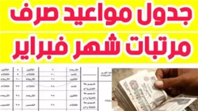 جدول صرف مرتبات شهر فبراير 2025.. هتقبض قبل شهر رمضان
