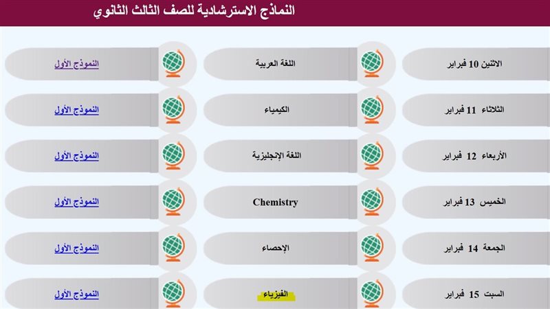نماذج استرشادية للصف