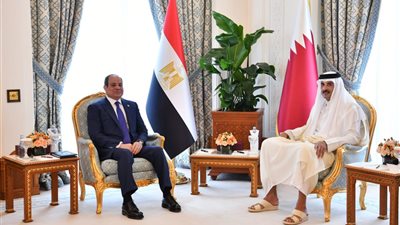 العلاقات الثنائية وتهجير الفلسطينيين تتصدران مباحثات الرئيس السيسي وأمير قطر