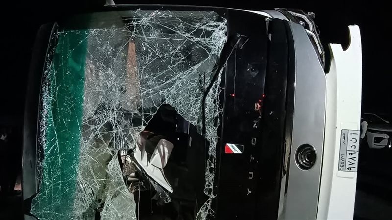 انقلاب أتوبيس بالمنيا