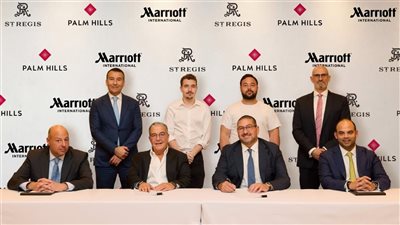 في إطار التزامها بتعزيز قطاع السياحة والضيافة الفاخرة.. بالم هيلز توقع اتفاقية استراتيجية مع مجموعة ماريوت العالمية لتطوير فندق «سانت ريجيس، بالم هيلز– الجيزة»