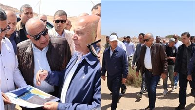 وزيرا الكهرباء والنقل يتفقدان مشروعات طاقة رياح بمنطقة جبل الجلالة 