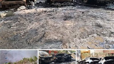 حريق ضخم في جراج بالزقازيق يلتهم 10 سيارات دون خسائر بشرية