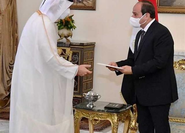 وزير الخارجية القطري يسلم رسالة للرئيس السيسي 