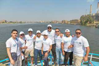 بالصور..البنك الأهلي المتحد -مصر  ينظيم فعالية لتنظيف نهر النيل بالقناطر الخيرية
